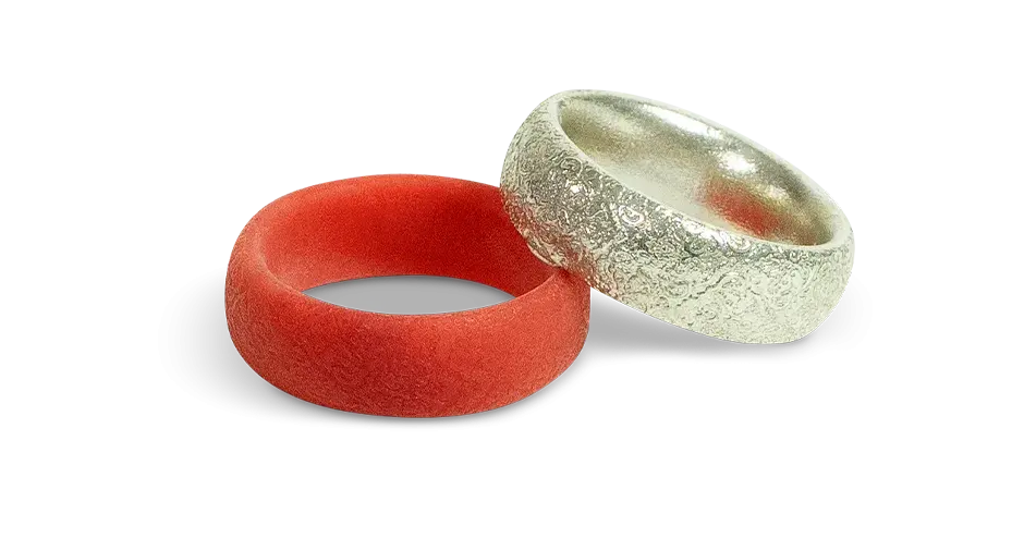 VisiJet Wax Jewel Red 소재로 제작된 왁스 링