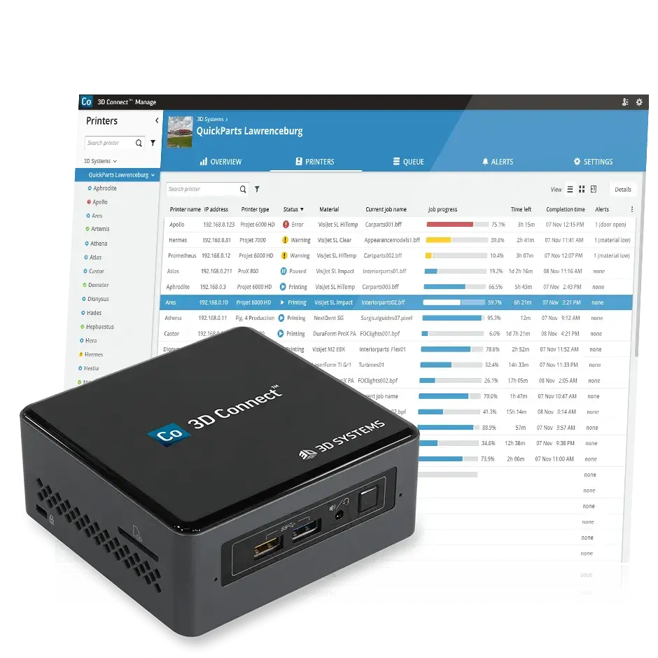 3D 프린팅을 위한 IIOT 관리를 통해 생산 효율성을 개선하고 가동 시간 확장