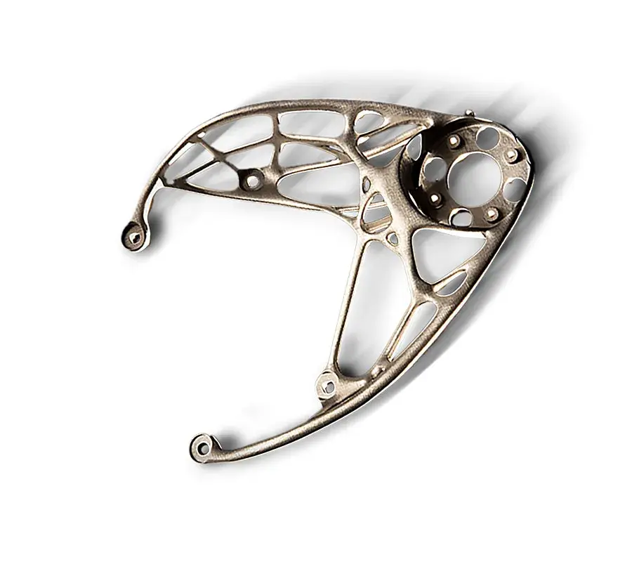 LaserForm Ti GR5 재료로 프린팅하여 완성된 브래킷