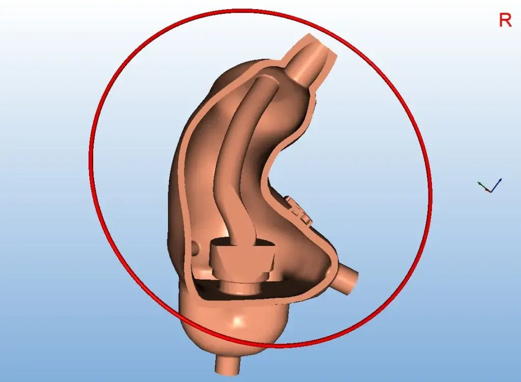ACS Custom 3D 프린팅 금형의 단면