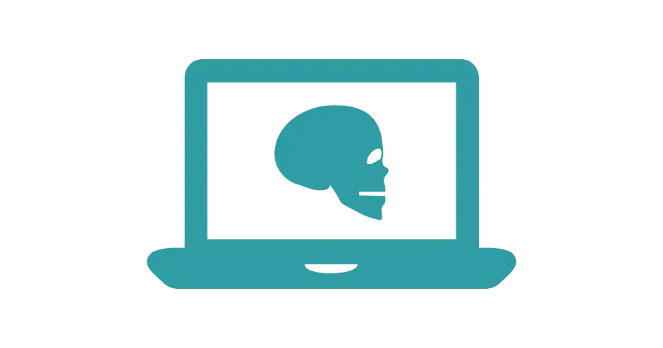an icon representing simulation of a skull