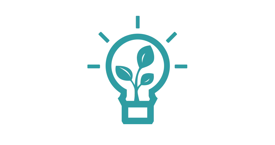 나뭇잎이 들어간 전구가 있는 그래픽