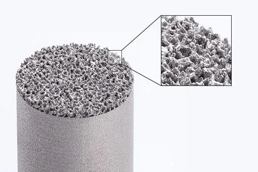 다공성 구조체가 있는 금속 3D 프린팅 의료 기기의 내부 모습