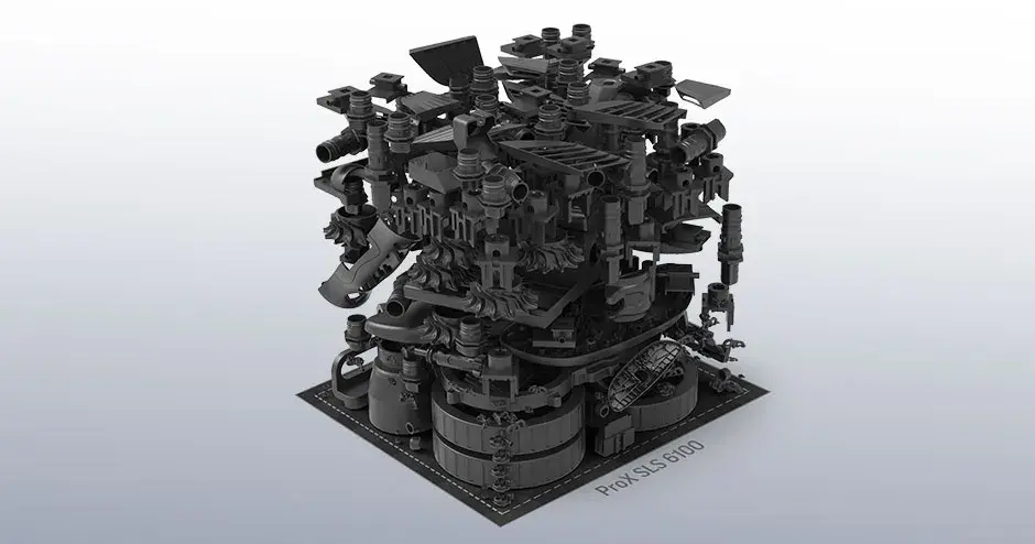 트레이에 담긴 다양한 3D 인쇄 부품