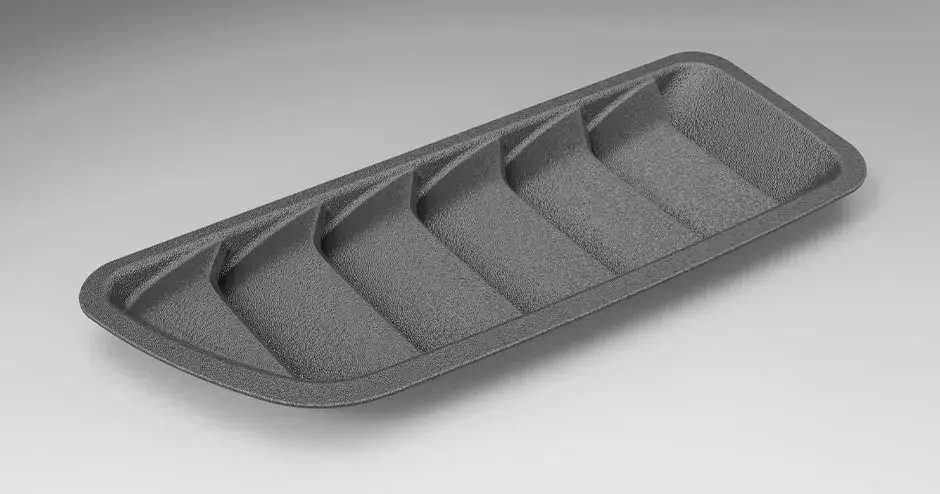 생단 등급 품질에 표면 질감을 살려 3D로 프린팅한 플라스틱 "샤크" 그릴.