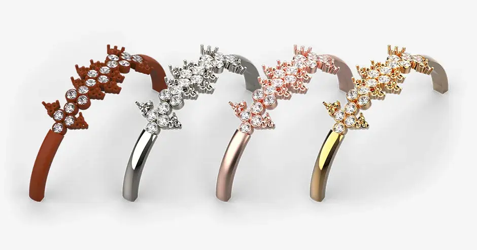 VisiJet 주조 Ruby 소재로 만든 팔찌 4개