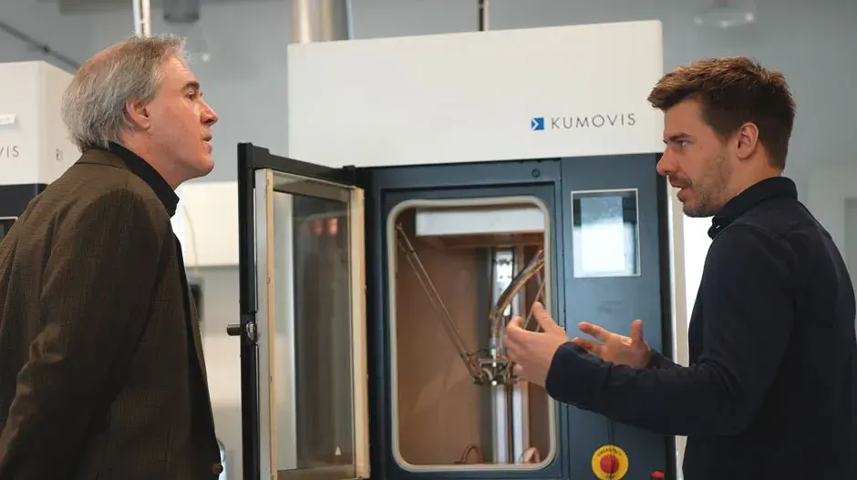 The patient during his visit after the operation in Munich, where the 3D DRucker was developed and manufactured.