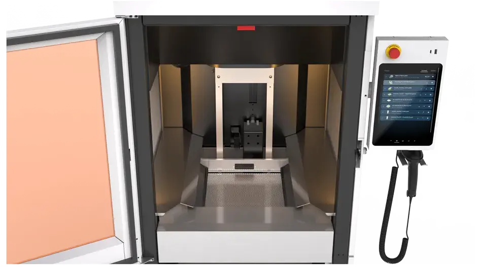 PSLA 270 3소프트웨어의 UI를 보여주는 프린터가 열려 있습니다.